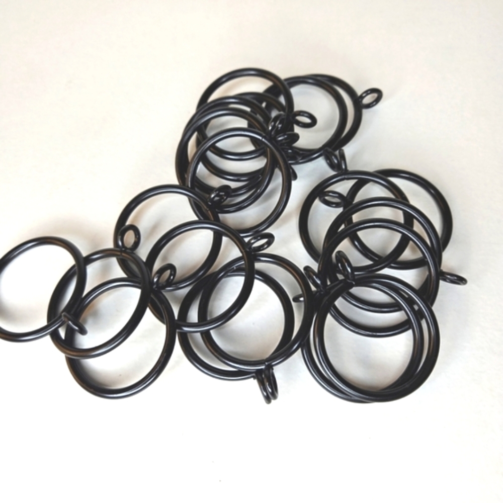20 PCS Black Curtain Rings, Curtain Rings with Eyelet Apply for Curtain Rod 2 In